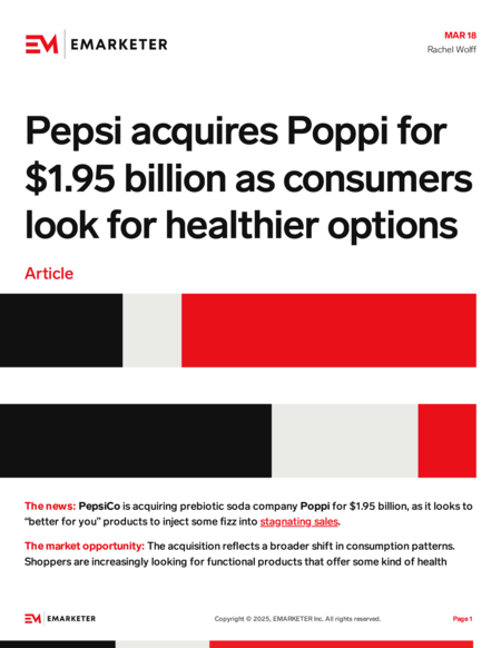 Pepsi acquires Poppi for $1.95 billion as consumers look for