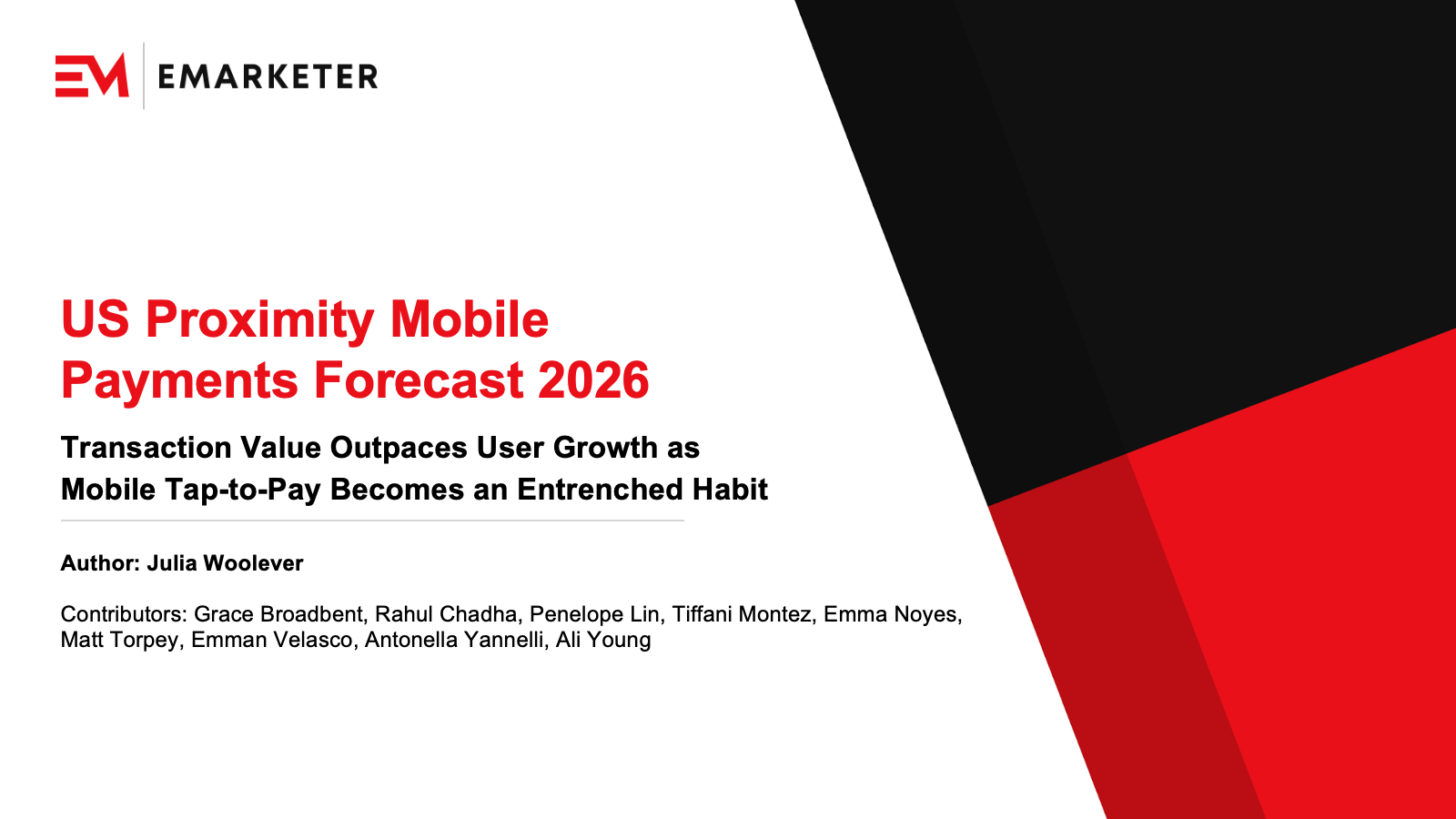 US Proximity Mobile Payments Forecast 2026